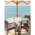 thumbnail image 3 of Outdoor Tablecloth with Umbrella Hole for Patio/Picnic/Party/Camping, Colorful Striped Waterproof Table Cloth Square Cover Washable, Farmhouse Vertical Striped Watercolor (60"x 60"), 3 of 8