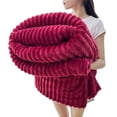 thumbnail image 6 of Plush Faux Rabbit Fur Throw Blanket – 60" × 80" Thick & Warm, Ultra Soft Fluffy Blanket for Couch, Bed, Sofa, Ideal Gift for Women (Burgundy), 6 of 7