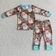 thumbnail image 1 of Venta al por mayor de pijamas de Feliz Navidad de Papá Noel para niños, conjunto de manga larga para niñas, pantalones de leopardo para niños, ropa de dormir para niños pequeños, ropa de dormir, 1 of 2