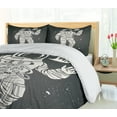 thumbnail image 5 of Ambesonne Nebula Duvet Cover Sets, Cartoon Astronaut Space, 2-King, Charcoal Grey Dust, 5 of 7