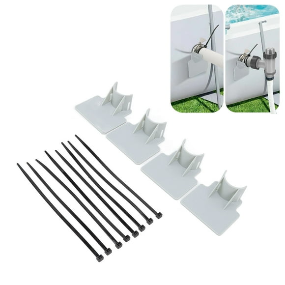Colliers de serrage pour tuyau de piscine - Design réglable - ABS robuste - Installation facile - Supports de support pour tuyau de piscine - Gris