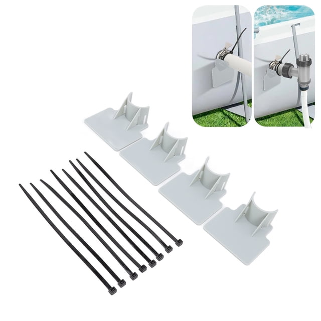 Nikou Supports de Tuyau de Piscine, ABS d'étude de Conception réglable, Supports de Support de Tuyau de Piscine, Installation Facile(Version Basse Grise)