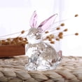 thumbnail image 2 of pdqouc Cute Cartoon Clear Glass Bunny Ornaments Creative Birthday Gift Glass Animal Table Top Decoration Rabbit Shape Bedroom Decoration Gift for Children, 2 of 6