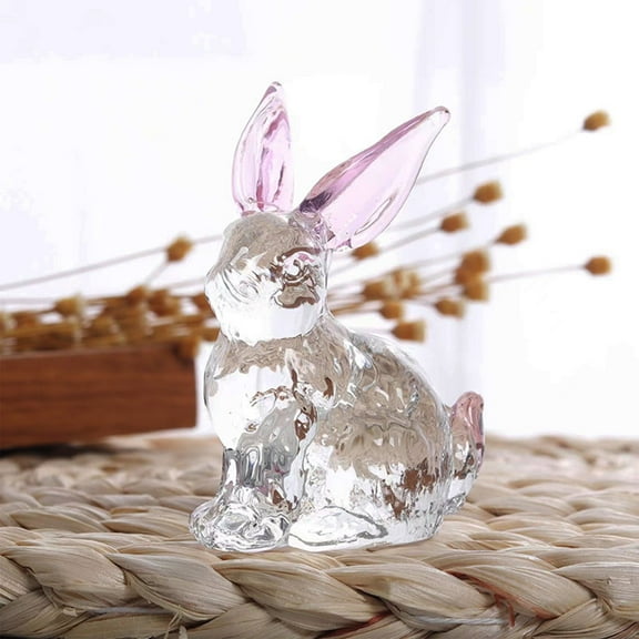 Desk Accessories Promotion Sale! Nomeni Glass Bunny Ornaments Creative Birthday Gift Crystal Glass Animal Table Top Decoration Bedroom Decoration, Home Decor Clearance Sale
