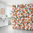 thumbnail image 2 of Pink Peach Shower Curtain Set Cute Watercolor Fruits Shower Curtains Waterproof Washable Shower Curtain 72"×72" with 12 Hooks Bathtubs Bathroom Accessories, 2 of 6