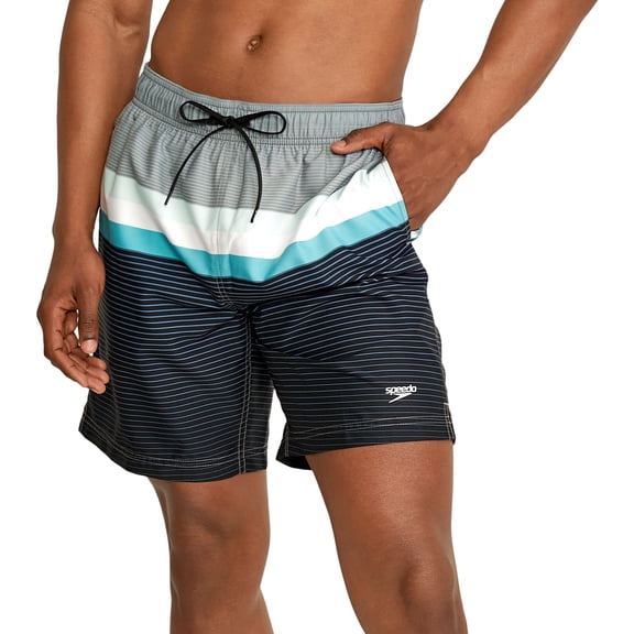 Speedo Men's Printed Volley Short (Monument, XXL)