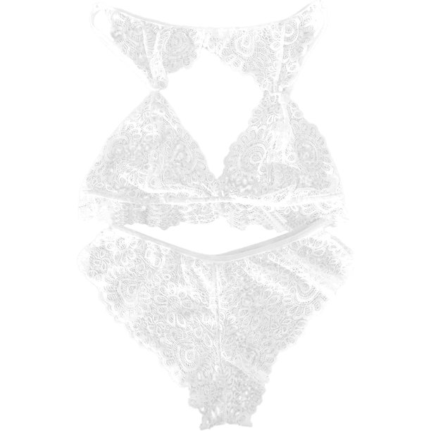 2023 - Brasier sexy con encaje en V profundo para mujer, con pestañas de encaje, corsé push up, lencería para mujer, talla grande Blanco CH Blanco CH Xishao ropa