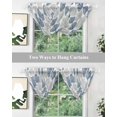 thumbnail image 5 of Waterfall Valances for Windows, Navy Blue Grey Leaves Kitchen Sheer Valance Curtains, Summer Tropical Plant Aesthetics Rod Pocket Elegant Swag Valances for Living Room Bedroom, 47.2"x38.5", 1 Panel, 5 of 8