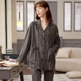 thumbnail image 3 of Conjunto de Pijama para Mujer joven, ropa de dormir elegante con cuello de solapa para primavera y otoño, 3 of 4