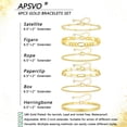 thumbnail image 3 of APSVO 6 Pcs 18K Gold Plated Bracelets for Women Box Satellite Figaro Paperclip Herringbone Rope Stackable Bracelet Set Birthday Graduation Mothers Day Jewelry Gifts Teen Her Mom Wife Ideas, 3 of 6
