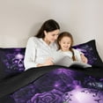 thumbnail image 5 of Castle Fairy Abstract Floral Skull 3-Piece Full Size Comforter Set, Gothic Style, Chic Flowers Butterflies, 5 of 8
