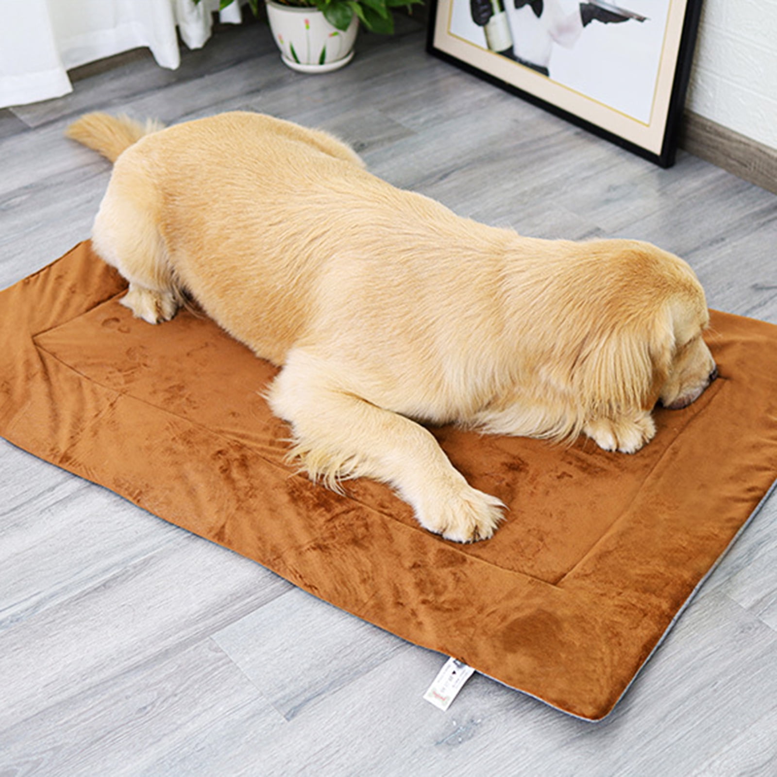 Square Long Plush Warm Dog Bed with Waterproof Film Mats Pet Kennel Warm Sleeping for Pet Washable Dogs Sofa Bed
