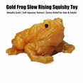 thumbnail image 2 of Gold Frog Slow Rising Squishy Toy with Soft Squeeze Texture, 1 Pack, Metallic Gold, for Kids and Adults Relaxation, Animal Squeeze Toy, 2 of 3