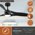 thumbnail image 3 of Winnetka 52 in. Black Black Blades, Contemporary Ceiling Fan with Integrated LED Light Kit Included Remote Control, 3 of 12