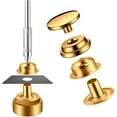thumbnail image 3 of 200 Pieces (50Sets) 5/8 inches (15mm) Snap Fastener Kit Snap Button kit Snaps for Leather Snap Fasteners Stainless Snaps Buttons for Bag, Clothes, Fabric, Jeans (Gold), 3 of 6