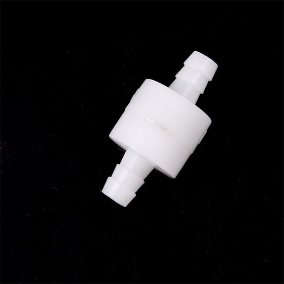 8mm 1/4" White Plastic One Way Inline Check Valve For Fuel Diesel Gas Liquid Air