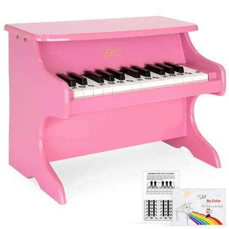 Armstrong Piano - Best Choice Products Kids Toddler Educational Learn-To-Play Mini Piano Musical Instrument Keyboard Toy w/ Key Note Stickers, Music Book, 25 Full Size Keys - Pink