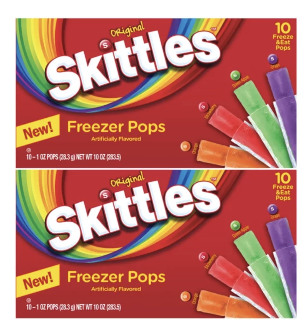 Original Skittles Freezer Pops in 4 Flavors Ice Pops Healthy and