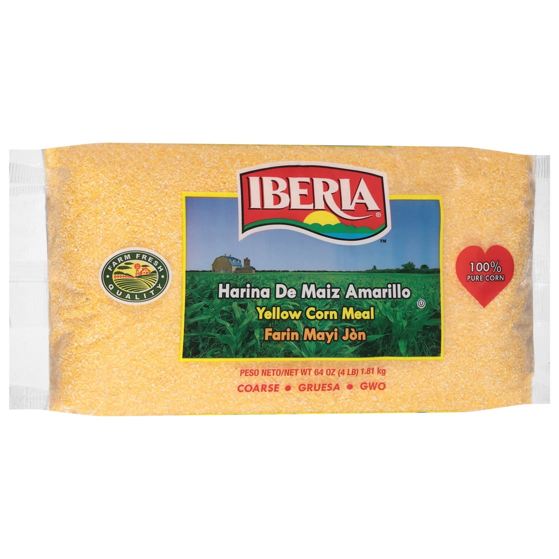 (3 pack) Iberia Coarse Yellow Corn Meal, 64 oz
