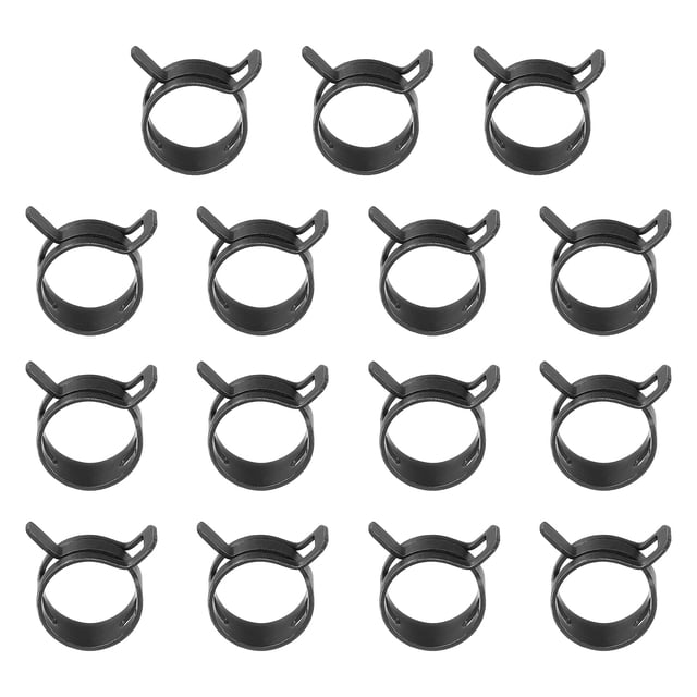 Abrazaderas de manguera de banda de resorte Uxcell para mangueras OD, clips de vacío de silicona para línea de combustible, manguera de aire, tubo de 18-20mm, negro