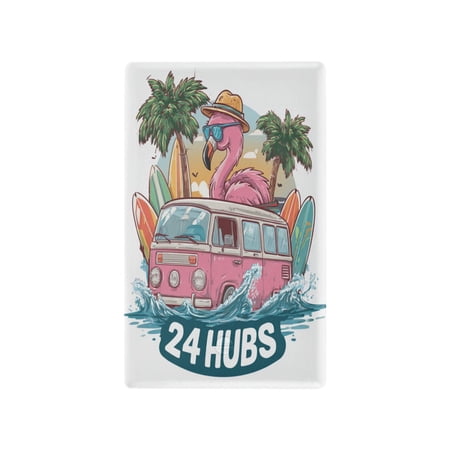 Pink Flamingo Wearing Sunglasses Decorative Wall Plate, Flame Retardant PC Plastic Light Switch & Outlet Cover with Mounting Screws Fits Blank Unused Outlet