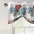 thumbnail image 5 of Tie Up Valances for Windows, Bottle Flower Adjustable Valance Curtains Window Treatment for Living Room, Country Red Blue Spring Budding Floral Rod Pocket Kitchen Curtains & Drapes 54x18 Inch, 5 of 9