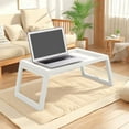 thumbnail image 6 of Folding Bed Desk with Adjustable Height Portable Study Table for Laptop Writing Sofa Use(White), 6 of 6