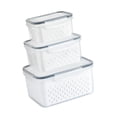 thumbnail image 4 of Contenedor de Verduras, receptor de frutas Claras Ahorrando Espacio Con Colador para refrigerador, 4 of 8