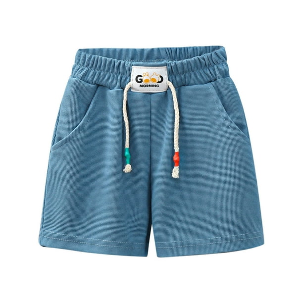 Odeerbi 2-14 Años Niños Niñas Entrenamiento de Verano Deportivo Pantalones Cortos de Algodón Casual Pantalones Cortos Con Bolsillo