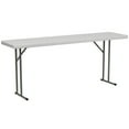 thumbnail image 3 of Emma + Oliver 6-Foot Granite White Plastic Folding Training and Event Table, 3 of 7