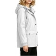 thumbnail image 3 of Plus Size Jackets for Women Casual Hooded Waterproof Regular Long Sleeve Solid Color Outdoor Hiking Drawstring Windbreaker with Pockets, 3 of 8