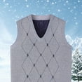 thumbnail image 3 of LIaqionyy Mens Vest Knitted Sweater Plaid Slim Sleeveless V Neck Tops Pullover Casual Business Waistcoat, 3 of 5