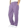 thumbnail image 2 of LIIPEE Boys Sweatpants Solid Color Elastic Waist Drawstring Wide Leg Joggers Trousers With Pockets Kids Leisure Casual Daily Party Photoshoot Pants,Purple,11-12 Years, 2 of 5