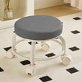thumbnail image 3 of Sahpxhe Step Stool Rolling Low Stool with Caster Wheels,Padded Leather Seat Kitchen Step Stool,Mobile Creeper for Cleaning,Home,Garage Gray, 3 of 7