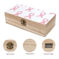 thumbnail image 3 of 7.9×2.3 In Wooden Boxes Durable Easy To Use Dustproof Prevent Slippery Delicate And Cabinet Watercolor Pink Ribbon Pattern, 3 of 8