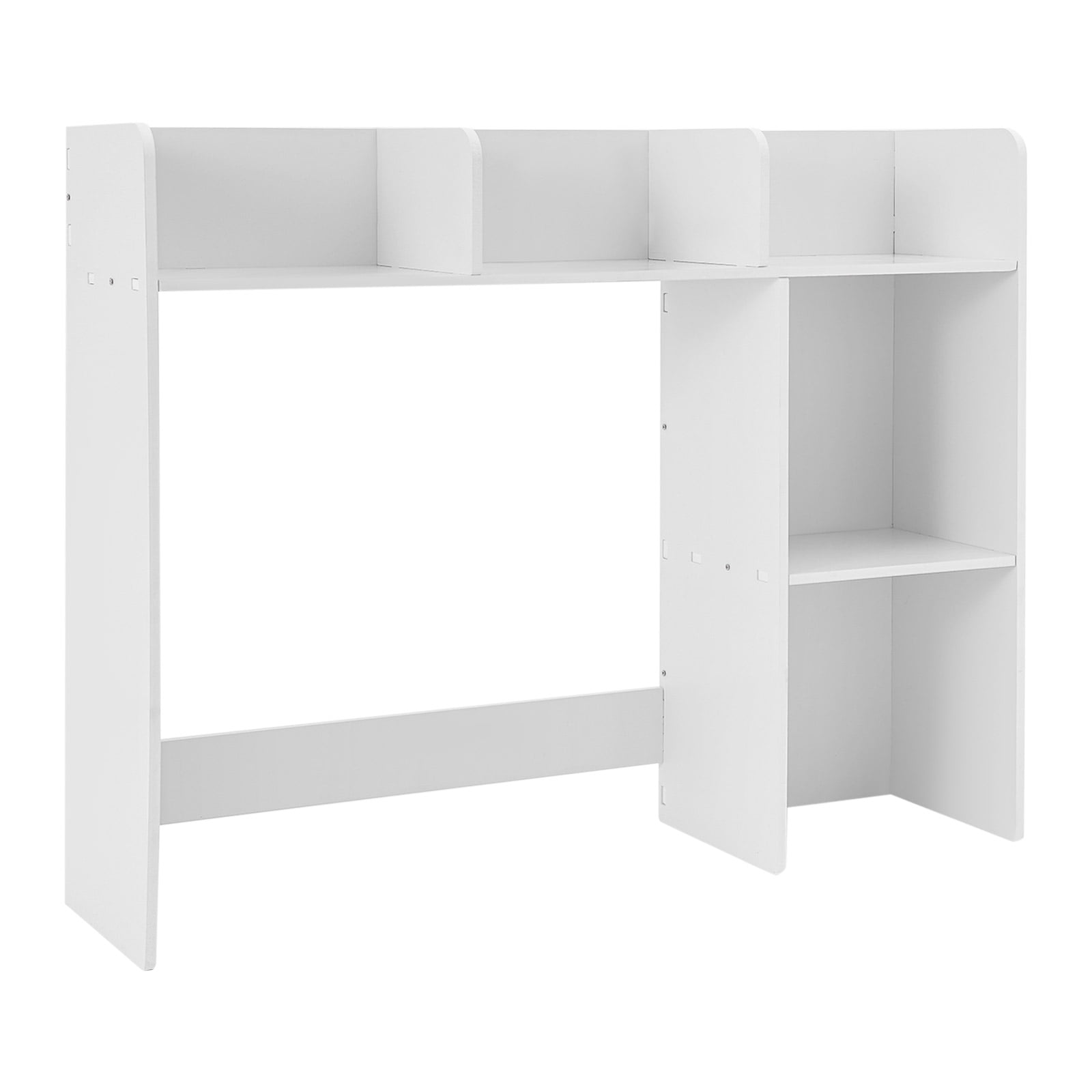 6 Compartments Desk Bookshelf Organizer, Office Desk Bookshelf Holder, Desktop Bookshelf Storage White