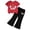 H, variant on Kids Toddler Girl Clothes Print Graphic Top + Flare Leg Pants 2PC Summer Clothing Set (K, 4-5 Years)