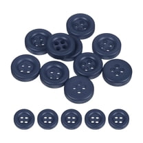 Uxcell 10pcs Sewing Button 11mm 4 Holes Resin Round Crafting Buttons, Light Blue