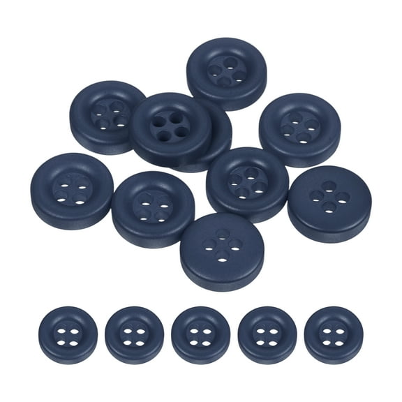 Uxcell 10pcs Sewing Button 11mm 4 Holes Resin Round Crafting Buttons, Light Blue
