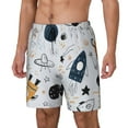 thumbnail image 2 of Balery Cartoon Planets Mens Swim Trunks Swim Shorts for Men Quick Dry Inseam Beach Shorts with Compression Liner Pocket-Large, 2 of 9