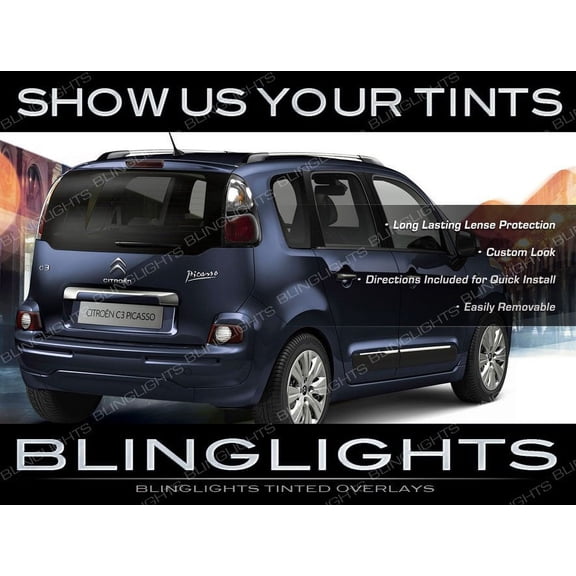 For Citroen C3 Picasso Smoked Tail Lamp Light Overlays Kit CitroÃ«n Tinted Protection Film