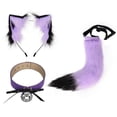 thumbnail image 2 of Diadema con orejas de felpa Yuyangstore morado y negro, 2 of 8