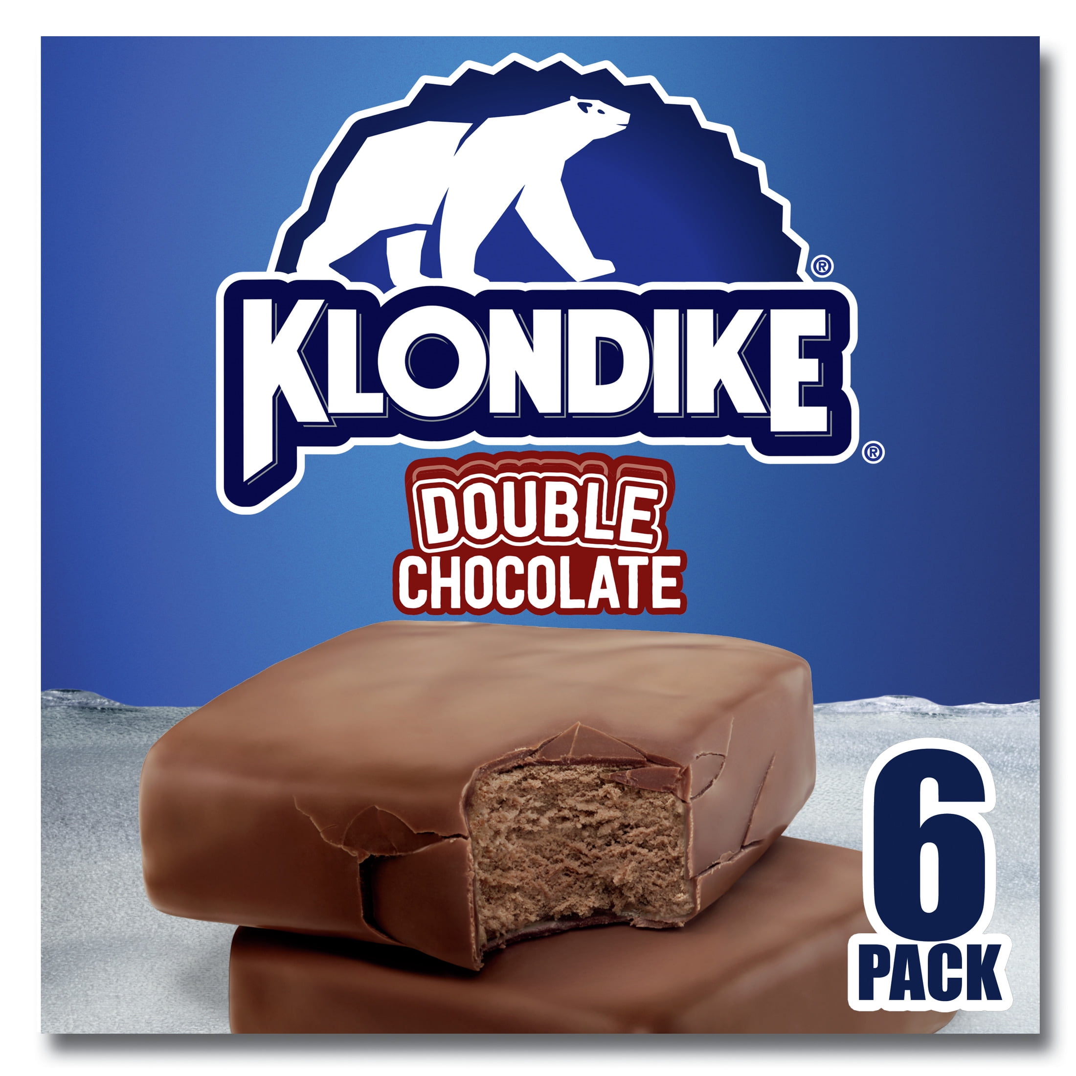 Klondike Crunchy Double Chocolate Frozen Dairy Dessert Bars Kosher Milk, 6 Count