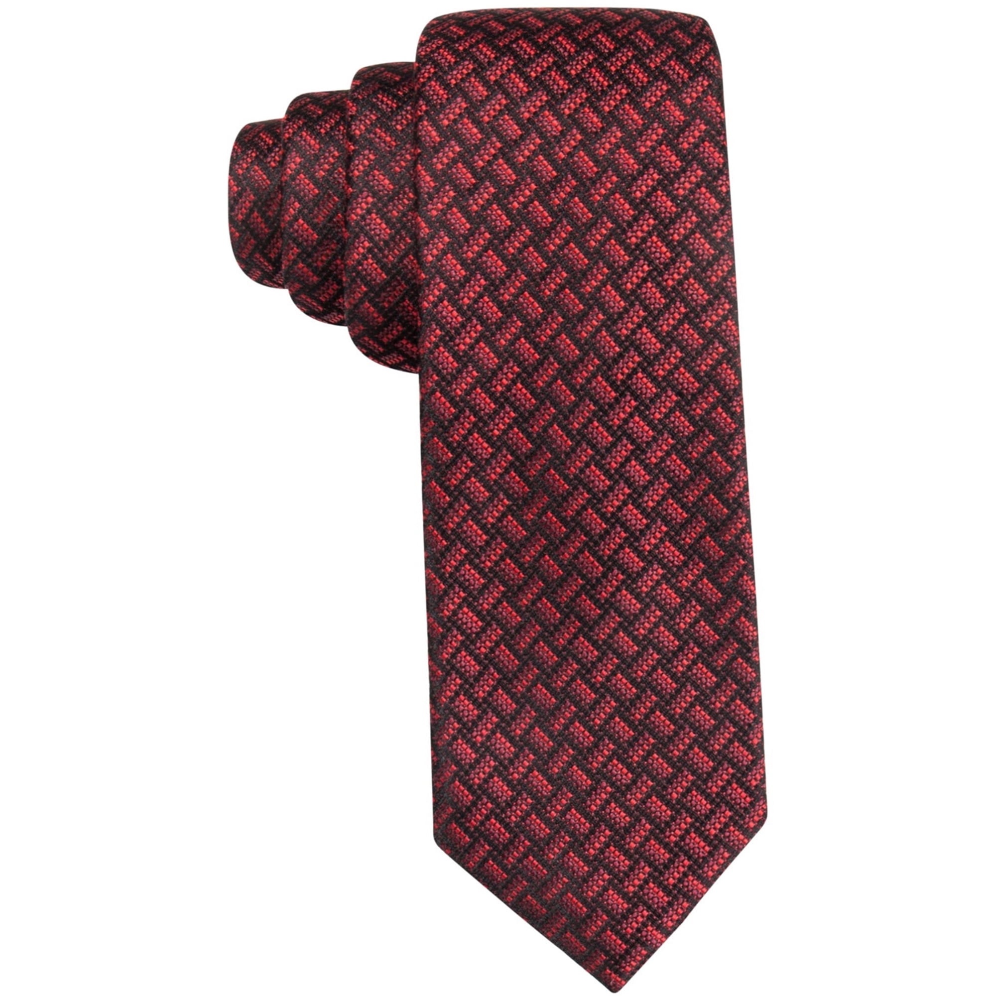 Alfani Mens Geo Self-tied Necktie, Red, One Size