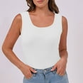 thumbnail image 5 of Fanxing Womens Tank Tops Dressy Casual Slim Fit U Neck Sleeveless T Shirts Knit Tanks Blouses White,XXL, 5 of 7