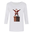 thumbnail image 5 of Cadancy Christmas Tshirts Women Party 3/4 Sleeve Plus Size Winter Tops Dressy Cute Santa Claus Holiday Blouses Casual Crewneck Vintage Xmas Funny Shirts, 5 of 5