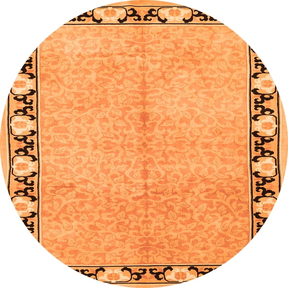 Ahgly Company Indoor Round Persian Orange Traditional Area Rugs, 4' Round