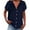 Navy, variant on yunLCZ Women's Button Down Shirt Short Sleeve Shirts For Women Casual Summer 2025 Collared Down Cotton Linen Tops Loose Fit Blouse Clothing