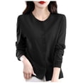 thumbnail image 1 of HBFAGFB Cardigan pour Femmes Col Rond à Boucle Chandail Tricoté Polyvalent Vestes à Manches Longues Noir Taille m, 1 of 5