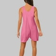 thumbnail image 5 of Diufon Knit Womens Shorts Rompers V Neck Sleeveless Bodysuits Solid Color Playsuits with Pockets, 5 of 7